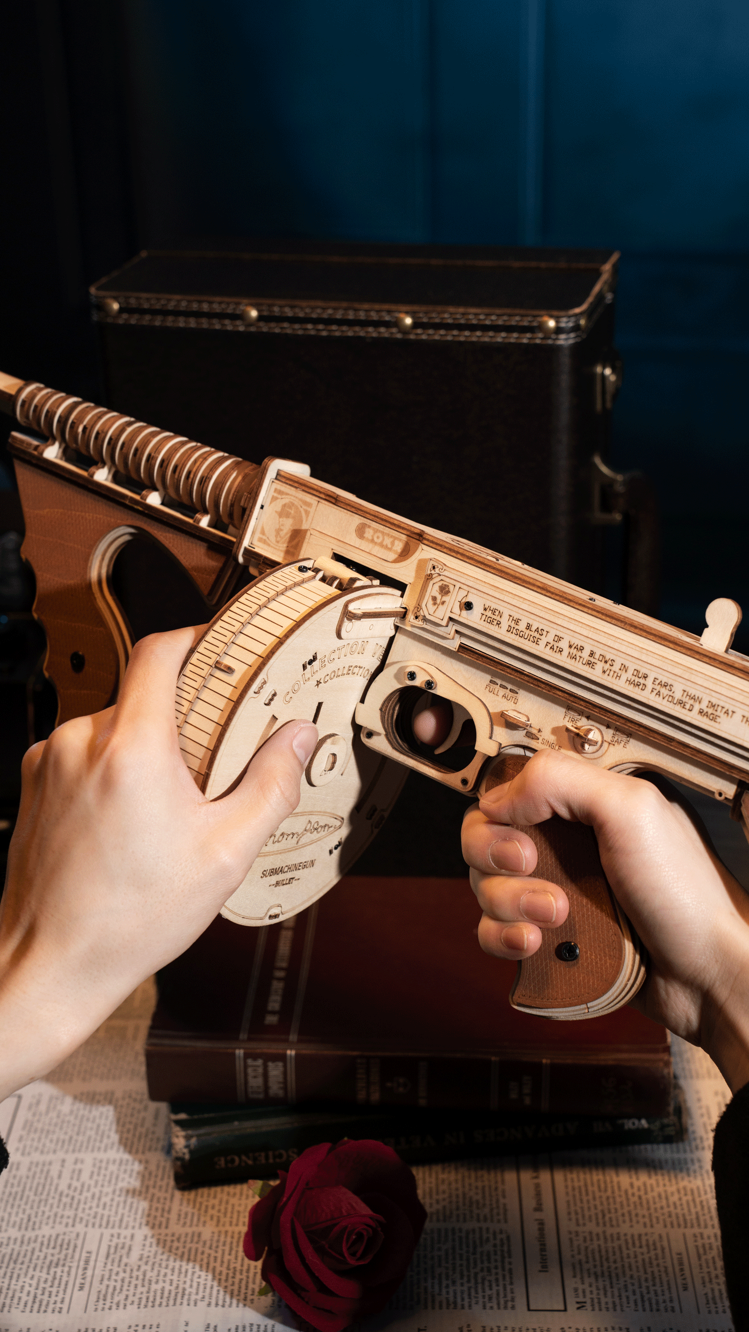 ROKR Thompson Submachine Gun Toy 3D Wooden Puzzle LQB01 | ROKR