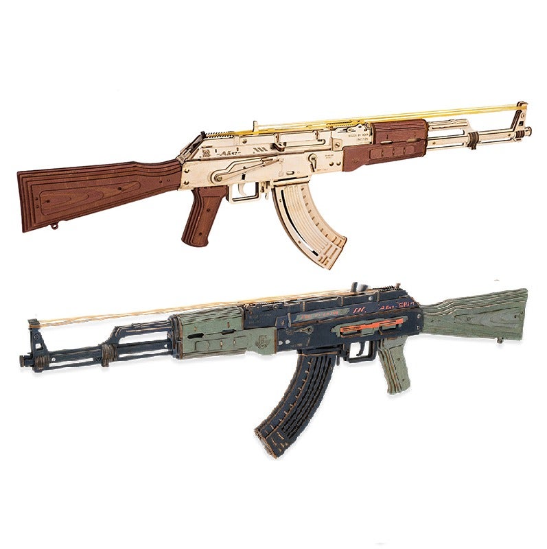 ROKR AK-47 Assault Rifle 3D Wooden Puzzle DIY Justice Guard Kit